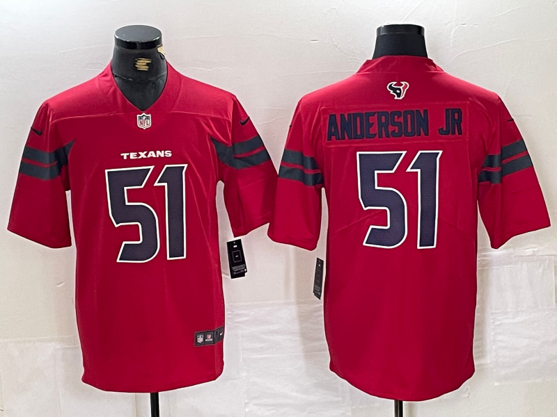 Men's Houston Texans Will Anderson Jr. #51 Red Alternate Jersey
